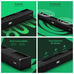 boAt 1000004070 Aavante Octave Plus 80W, 2.2 Channel, Built-in Dual Subwoofers, Bluetooth 5.3, EQ Modes - Premium Black Soundbar