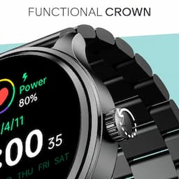 boAt 1000004551 Lunar Orbit 2, 1.39-inch HD Display, Advanced BT Calling, Bluetooth 5.4, IP68 - Steel Black Smartwatch