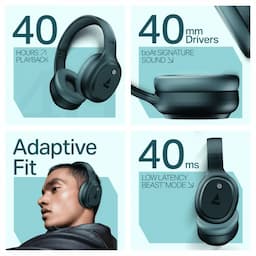 boAt 1000003775 Rockerz 421 40Hrs Playback, 40mm Drivers, 40ms BEAST Mode, ENx Technology - Blue Wireless Headphones