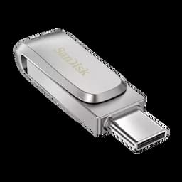 SanDisk SDDDC4-256G-I46PD Ultra Dual Drive Luxe USB Type-C & USB Type-A Flash Drive, 256 GB Capacity, Silver