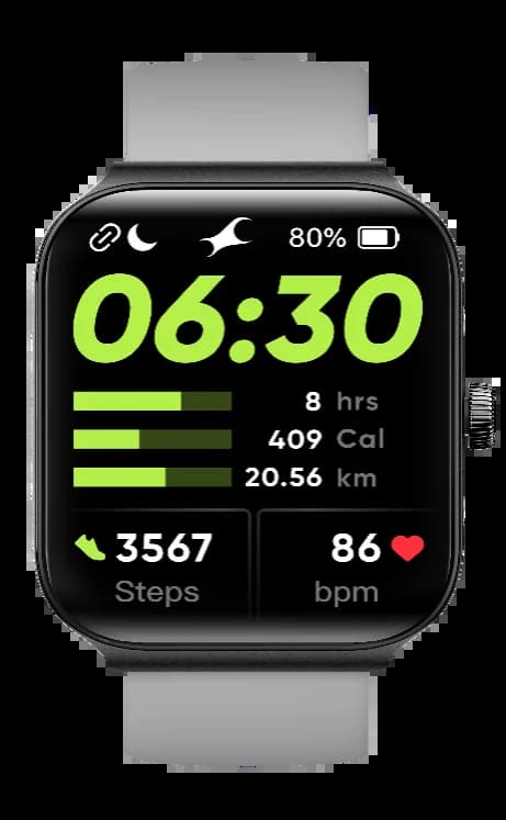 Fastrack 38095PP13 Reflex Horizon Smart Dial 1.95 Inch UltraVU Curve Display with Silicone strap - Grey