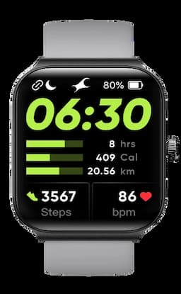 Fastrack 38095PP13 Reflex Horizon Smart Dial 1.95 Inch UltraVU Curve Display with Silicone strap - Grey