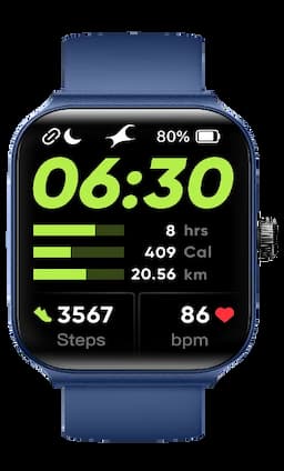 Fastrack 38095PP11 Reflex Horizon Smart Dial 1.95 Inch UltraVU Curve Display with Silicone strap - Blue