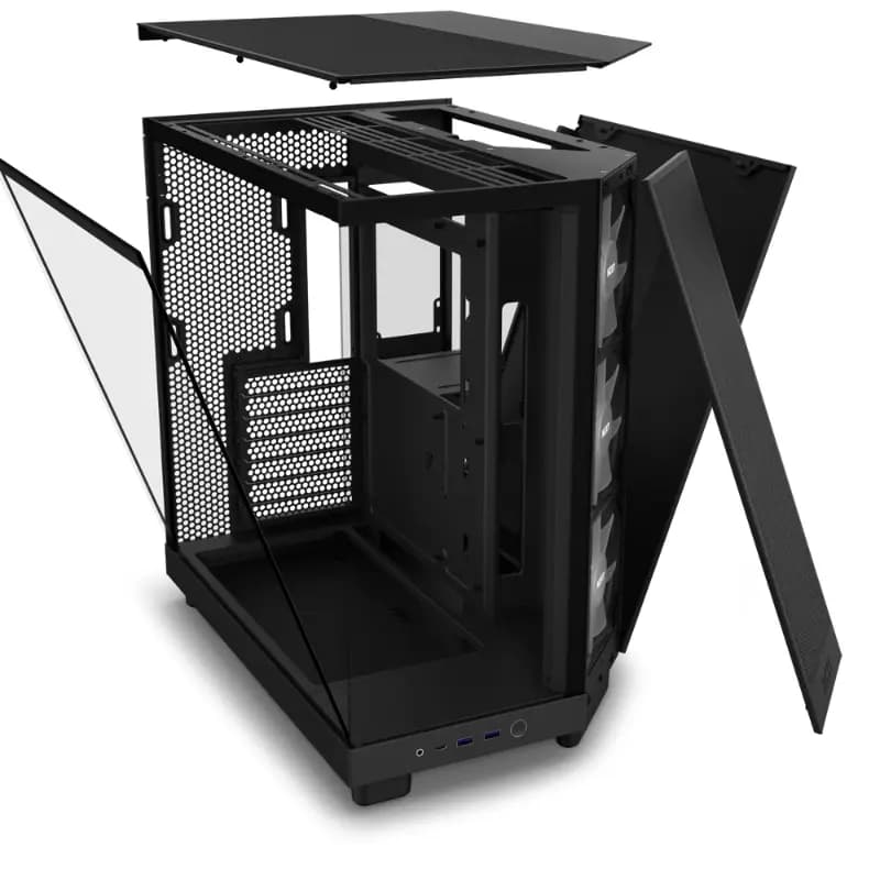 NZXT CC-H61FB-R1, Compact Dual-Chamber Mid-Tower Airflow Case with RGB ...